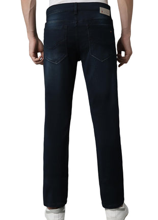 Louis Philippe Men's Slim Jeans (LRDNCSLPR07300_Navy, Mid Rise, 34 