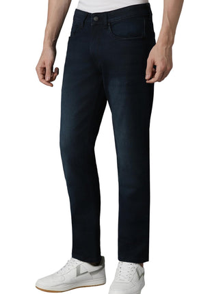 Louis Philippe Men's Slim Jeans (LRDNCSLPR07300_Navy, Mid Rise, 34 