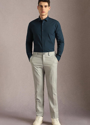 Louis Philippe Men's Solid Slim Fit Shirt (LASFASSPM79184_Blue 