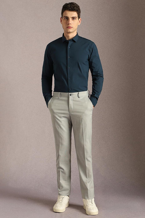 Louis Philippe Men's Solid Slim Fit Shirt (LASFASSPM79184_Blue 