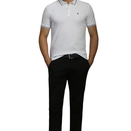 Louis Philippe Men's Solid Slim Fit T-Shirt (LYKPCSLBL03938_White 