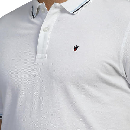 Louis Philippe Men's Solid Slim Fit T-Shirt (LYKPCSLBL03938_White 