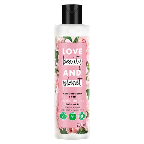 Love Beauty & Planet Murumuru Butter and Rose Moisturising Body Wash|Crème Shower Gel for Soft Skin,200ml 