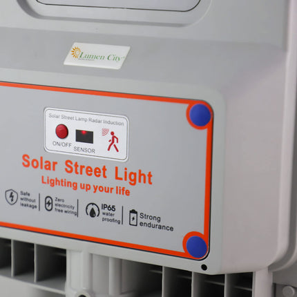 Lumen City Solar Street Light 20W Lens Model with Motion Sensor, 2Year Warranty 