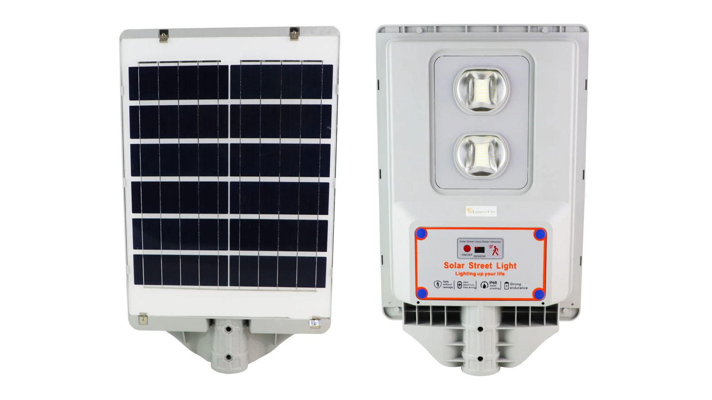Lumen City Solar Street Light 20W Lens Model with Motion Sensor, 2Year Warranty 