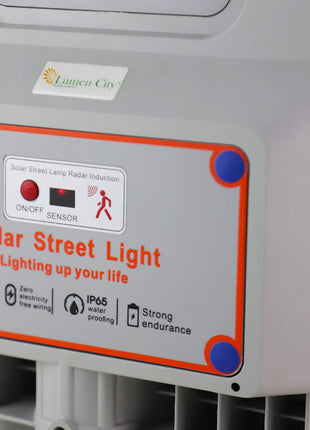 Lumen City Solar Street Light 20W Lens Model with Motion Sensor, 2Year Warranty 