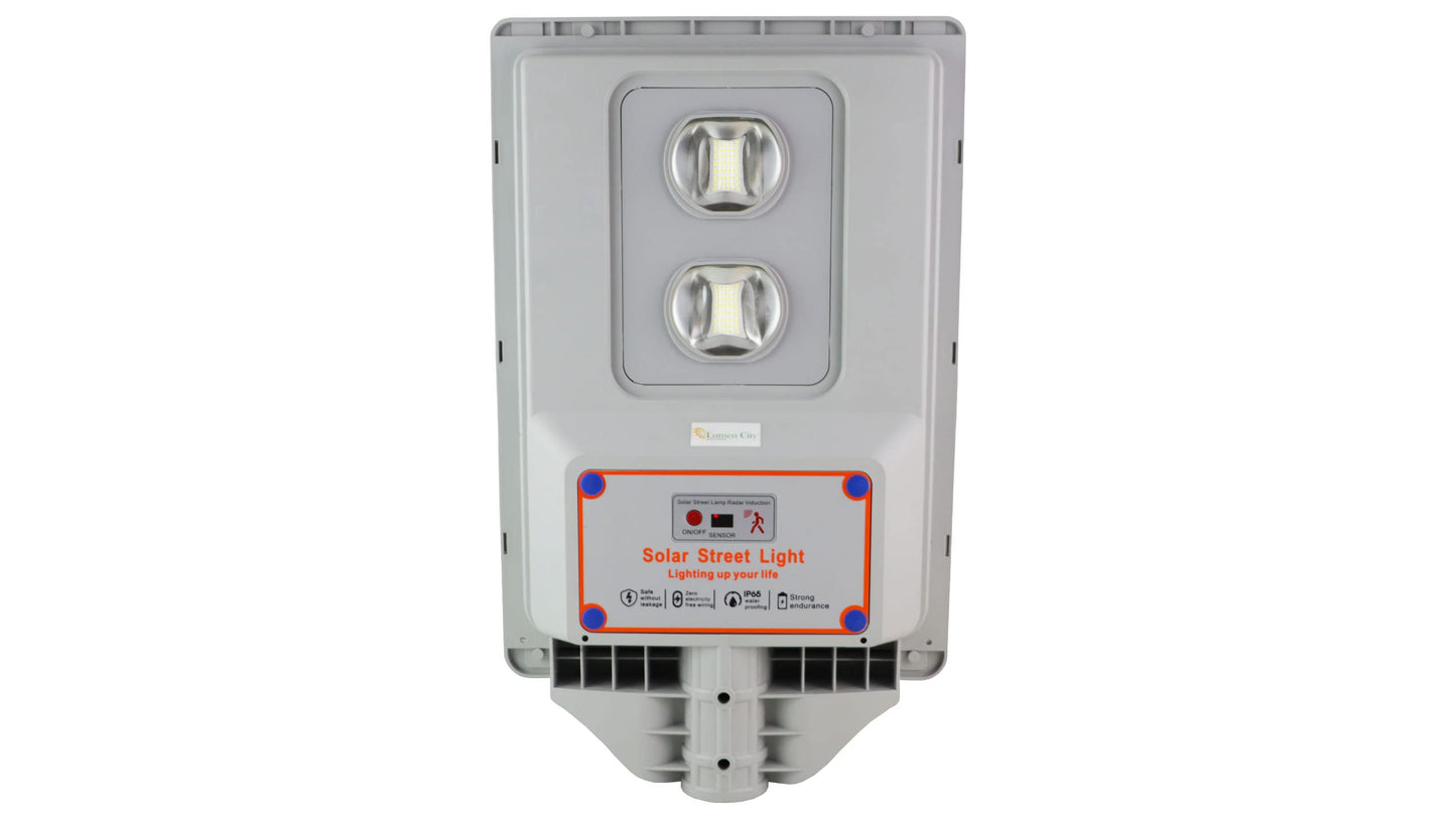 Lumen City Solar Street Light 20W Lens Model with Motion Sensor, 2Year Warranty 