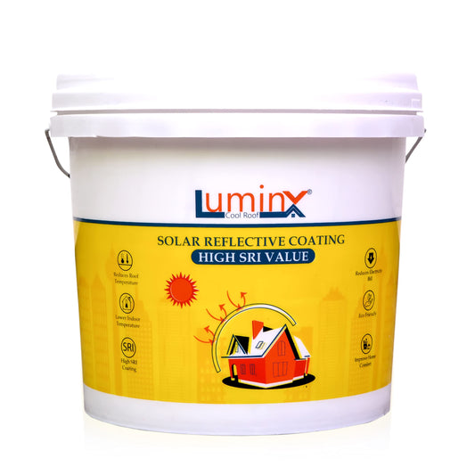 LuminX : Solar Reflective roof Coating |Summer Cool roof | Heat Resistance Paint | High SRI (5 Kg, 150 sqft), WHITE 