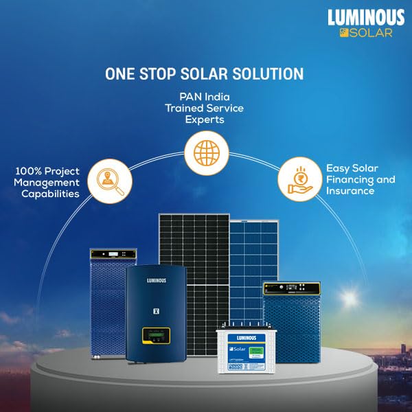 Luminous BIS Certified Mono Perc Halfcut 170 Watt-12Volt Solar Panel for Home with PID Resistance Technology and Severe Weather Resilience, 25 Years Warranty (Pack of 1) 