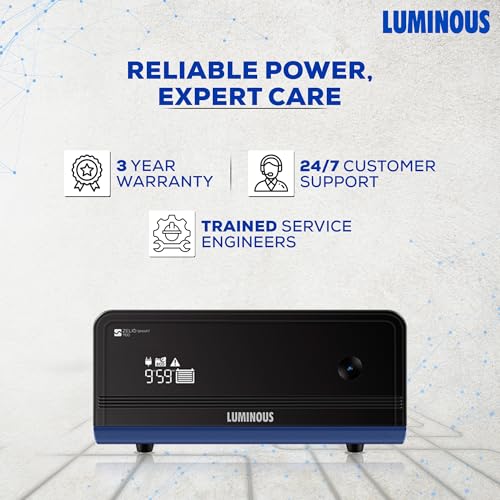 Luminous Zelio+ 1100 Inverter for Home, Office & Shops | 900VA/12V Pure Sinewave | Reliable Power Backup | Supports 1 Inverter Battery | LCD Display | Easy Installation | with 36 Months Warranty 