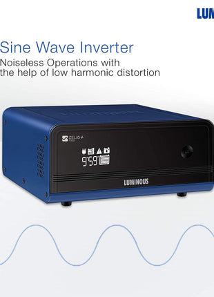 Luminous Zelio+ 1100 Inverter for Home, Office & Shops | 900VA/12V Pure Sinewave | Reliable Power Backup | Supports 1 Inverter Battery | LCD Display | Easy Installation | with 36 Months Warranty 