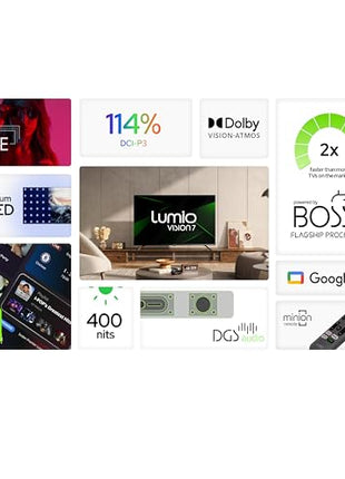 Lumio Vision 7 139 cm (55 inches) 4K Ultra-HD Smart QLED Google TV FTW3-ADSG 