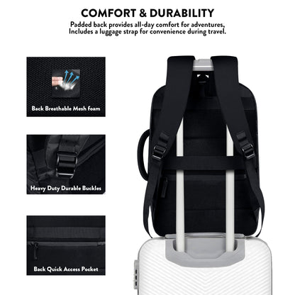 Lunar's 45L Laptop Backpack with Anti-Theft Pocket | Foam Padded Water Resistant School bag | Laptop Bag 16 Inch | Travel Weekender College bag for boys | Office bag for man 