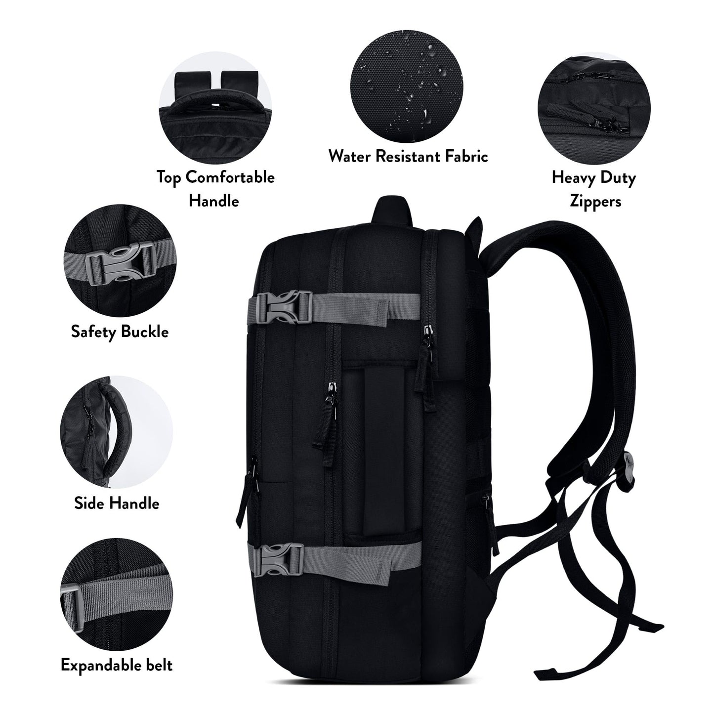 Lunar's 45L Laptop Backpack with Anti-Theft Pocket | Foam Padded Water Resistant School bag | Laptop Bag 16 Inch | Travel Weekender College bag for boys | Office bag for man 