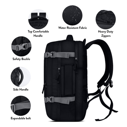 Lunar's 45L Laptop Backpack with Anti-Theft Pocket | Foam Padded Water Resistant School bag | Laptop Bag 16 Inch | Travel Weekender College bag for boys | Office bag for man 