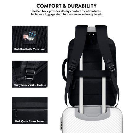Lunar's 45L Laptop Backpack with Anti-Theft Pocket | Foam Padded Water Resistant School bag | Laptop Bag 16 Inch | Travel Weekender College bag for boys | Office bag for man 