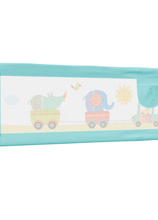 LuvLap Bed Rail Guard for Baby/Kids Safety, 180cm x 72 cm(6ft x 2.3ft), Portable & Foldable, Baby Safety Essential, Adjustable Height, Attractive Cartoon Prints, fits All Bed Sizes (Blue- Printed) 