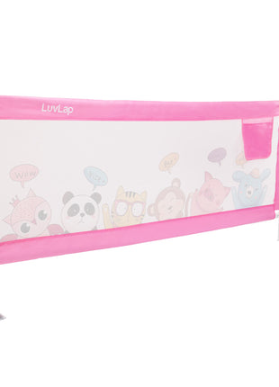 Luvlap Comfy Baby Bed Rail Guard (6 ft x 2.3 ft), 180cmx72cm, Bed Rails for Baby & Toddler Safety, Portable, Adjustable Height, Single Side Bed Rail, Pack of 1, Printed Pink 