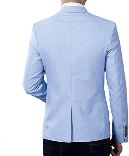 Luxrio Men Slim Single Breasted Stylish Blazer (L-BLZ_SkyBlue1 Sky Blue_42) Blazer20 