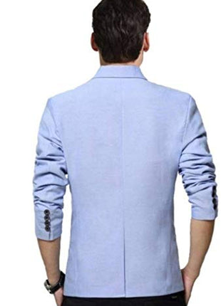 Luxrio Men Slim Single Breasted Stylish Blazer (L-BLZ_SkyBlue1 Sky Blue_42) Blazer20 