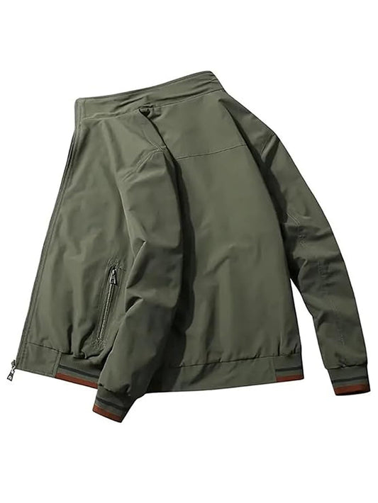 Lymio Green Bomber Jacket For Men Lightweight Outerwear J06 