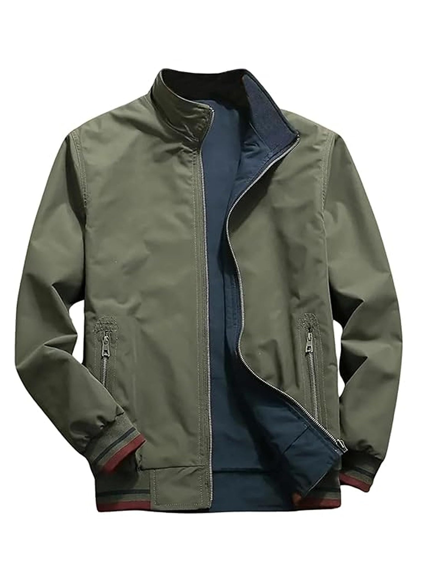 Lymio Green Bomber Jacket For Men Lightweight Outerwear J06 