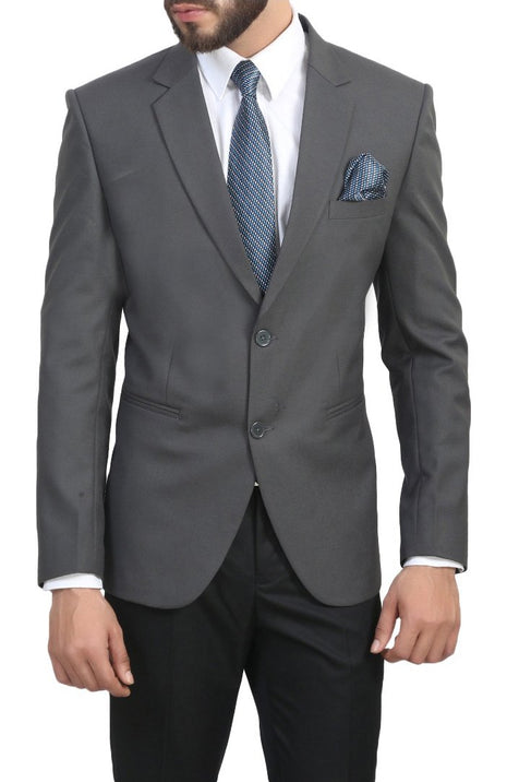 MANQ Men's Slim Fit Formal/Party Blazer Grey, Formal Blazer 
