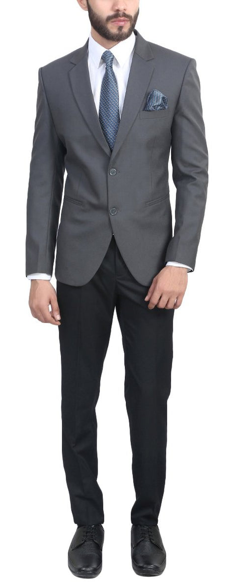 MANQ Men's Slim Fit Formal/Party Blazer Grey, Formal Blazer 