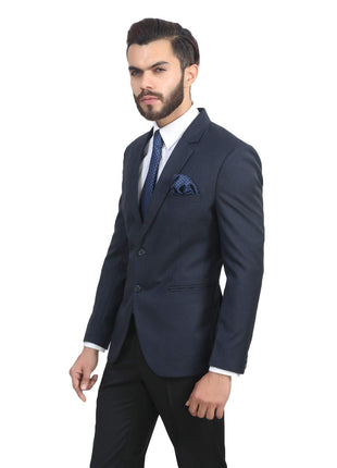 MANQ Men's Slim Fit Single Breasted Blazer (BL-101-38-Blue_Blue_38) 