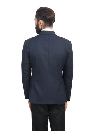 MANQ Men's Slim Fit Single Breasted Blazer (BL-101-38-Blue_Blue_38) 