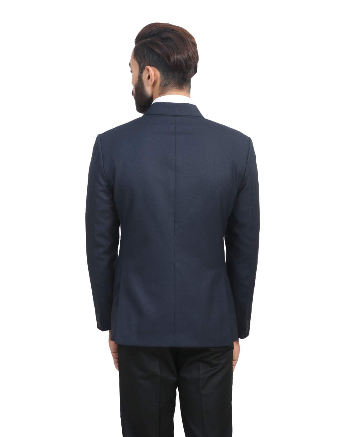 MANQ Men's Slim Fit Single Breasted Blazer (BL-101-38-Blue_Blue_38) 