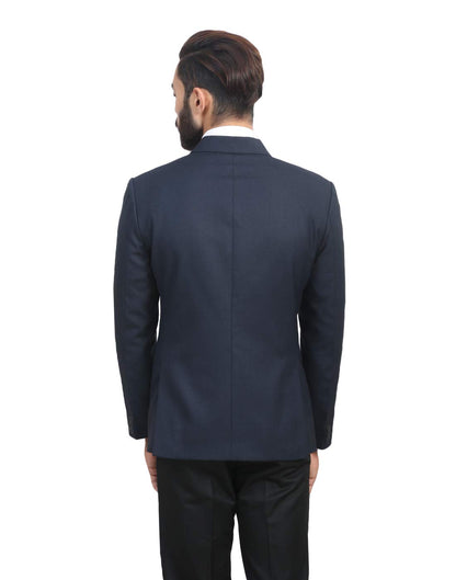 MANQ Men's Slim Fit Single Breasted Blazer (BL-101-38-Blue_Blue_38) 