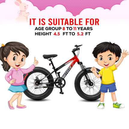 MATELCO Fat Bike 20x400 INCH Fat Tyre Cycle (Green) (RED Black) 