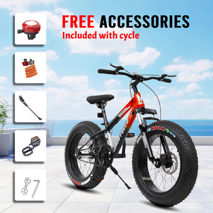 MATELCO Fat Bike 20x400 INCH Fat Tyre Cycle (Green) (RED Black) 