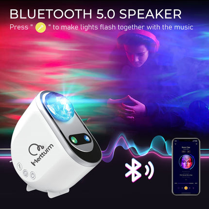 MERTTURM® Galaxy Aurora Projector, 3 in 1 LED Northern Lights Star Projector, 6 White Noise Starry Moon Light with Bluetooth Speaker for Adult Kids Gift, Bedroom, Room Decor 