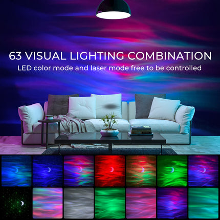 MERTTURM® Galaxy Aurora Projector, 3 in 1 LED Northern Lights Star Projector, 6 White Noise Starry Moon Light with Bluetooth Speaker for Adult Kids Gift, Bedroom, Room Decor 