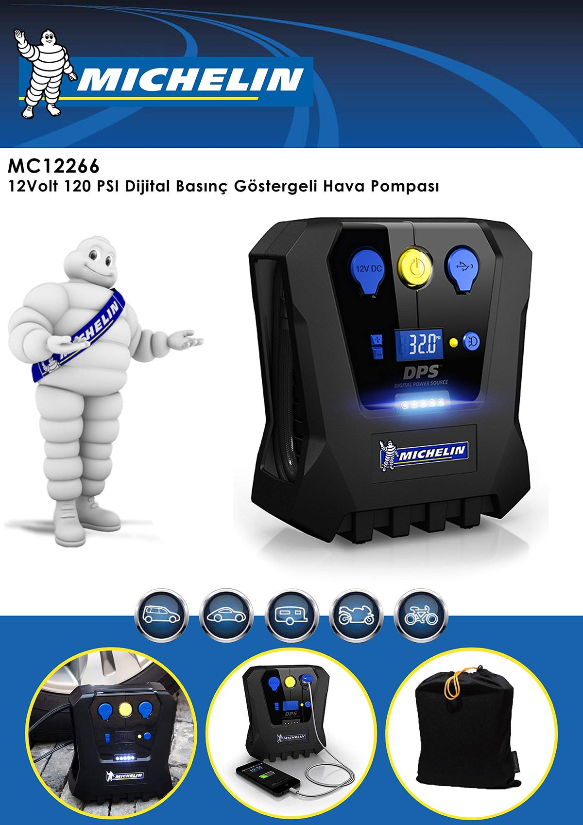 MICHELIN High Power Tyre Inflator (ML-12266) 