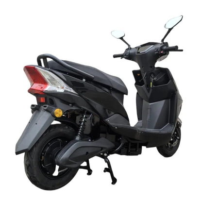 MIOOX Electric Scooter, Sporty Design, Black and Grey, LED Headlight, Wide Seat, Waterproof Lithium Ion Battery with 48V 30AH Range:60-100km Speed:45km/h Non RTO-EV Bike 