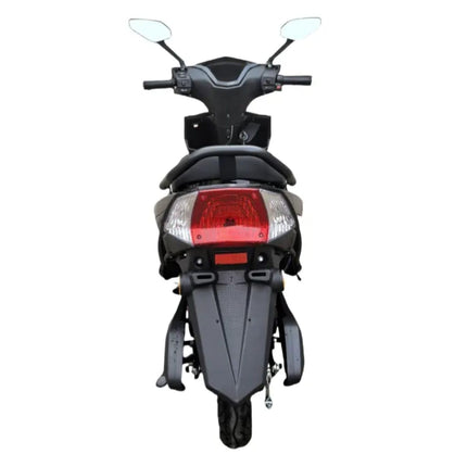 MIOOX Electric Scooter, Sporty Design, Black and Grey, LED Headlight, Wide Seat, Waterproof Lithium Ion Battery with 48V 30AH Range:60-100km Speed:45km/h Non RTO-EV Bike 