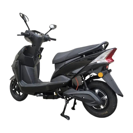 MIOOX Electric Scooter, Sporty Design, Black and Grey, LED Headlight, Wide Seat, Waterproof Lithium Ion Battery with 48V 30AH Range:60-100km Speed:45km/h Non RTO-EV Bike 