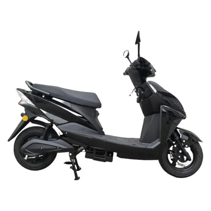 MIOOX Electric Scooter, Sporty Design, Black and Grey, LED Headlight, Wide Seat, Waterproof Lithium Ion Battery with 48V 30AH Range:60-100km Speed:45km/h Non RTO-EV Bike 