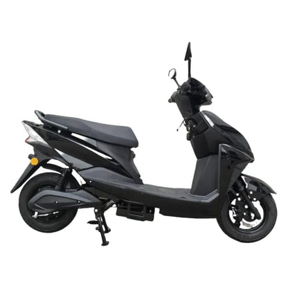 MIOOX Electric Scooter, Sporty Design, Black and Grey, LED Headlight, Wide Seat, Waterproof Lithium Ion Battery with 48V 30AH Range:60-100km Speed:45km/h Non RTO-EV Bike 