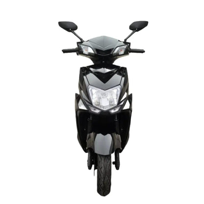 MIOOX Electric Scooter, Sporty Design, Black and Grey, LED Headlight, Wide Seat, Waterproof Lithium Ion Battery with 48V 30AH Range:60-100km Speed:45km/h Non RTO-EV Bike 