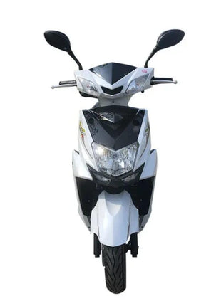 MIOOX Electric Scooter, White and Black, Disc Brake System, Comfortable Seat with Backrest 60-100km per Charge Waterproof Lithium Ion Battery with 48V 30AH Range 60 to 80 km/charge Speed 45km/h 