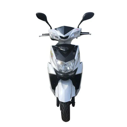 MIOOX Electric Scooter, White and Black, Disc Brake System, Comfortable Seat with Backrest 60-100km per Charge Waterproof Lithium Ion Battery with 48V 30AH Range 60 to 80 km/charge Speed 45km/h 