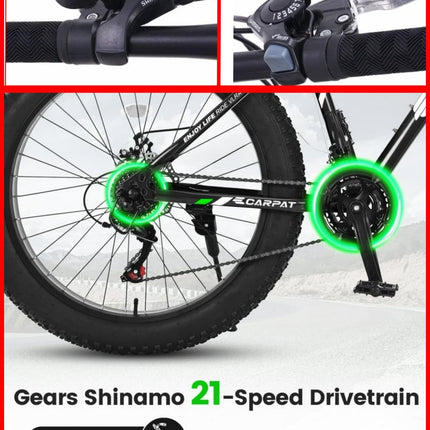 MIOOX MTB Foldable Alloy Wheel Black Mountain Bike with 26X4 Inch Tyres Folding Bike for Adults with 21 Gears (Frame - 26 Inch) (Blue) 