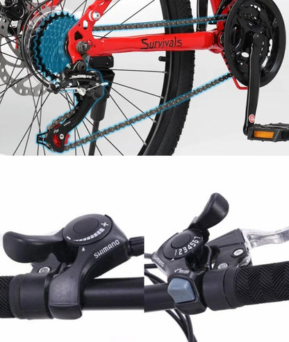 MIOOX MTB Foldable Alloy Wheel Black Mountain Bike with 26X4 Inch Tyres Folding Bike for Adults with 21 Gears (Frame - 26 Inch) (Blue) 