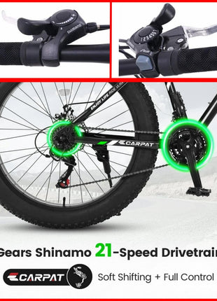 MIOOX MTB Foldable Alloy Wheel Black Mountain Bike with 26X4 Inch Tyres Folding Bike for Adults with 21 Gears (Frame - 26 Inch) (Blue) 