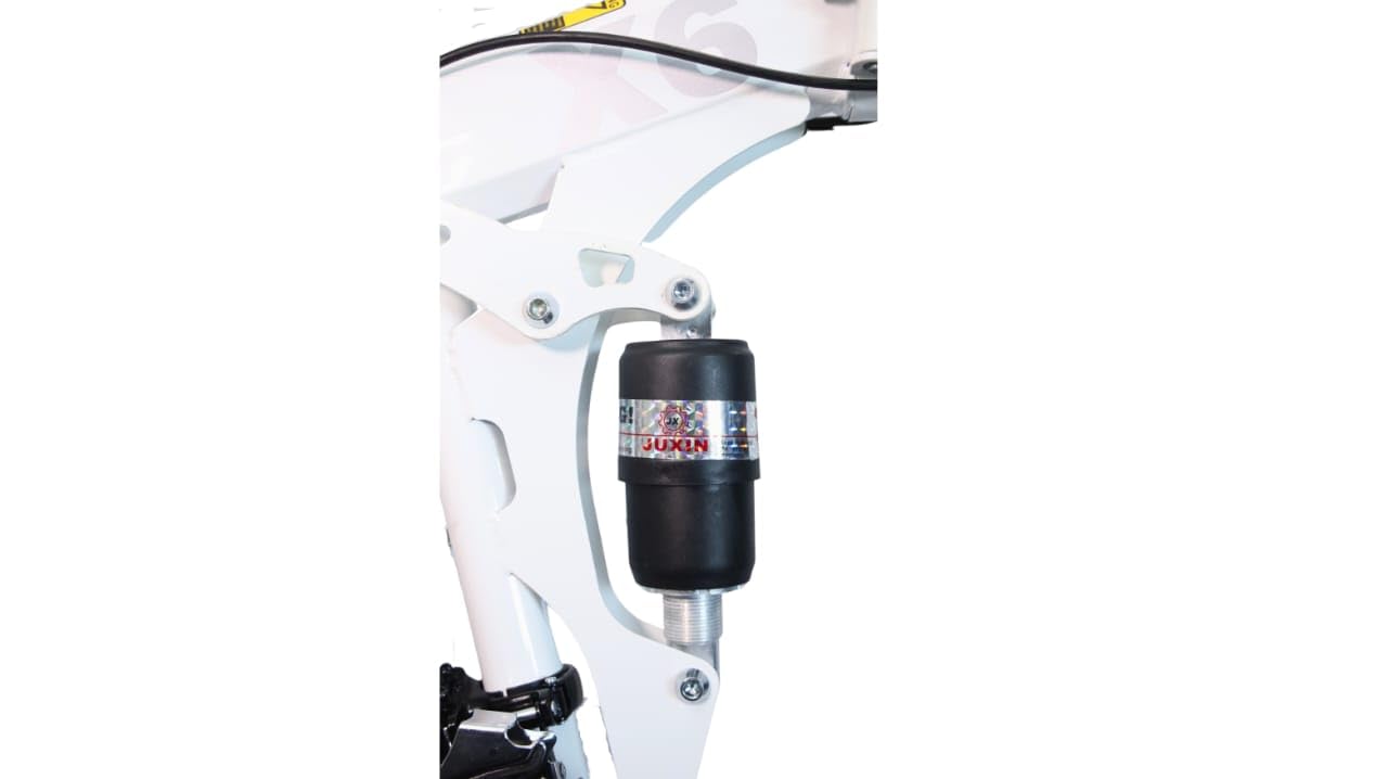 MIOOX White MTB Foldable Mountain Bike with 21 Speed Gears (20 Inch Wheel) Dual Suspension Bicycle Disk Brakes Cycle for Adults/Unisex 