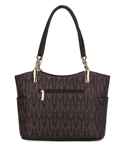 MKF Collection Shoulder Handbag For Women: Vegan Leather Satchel-Tote Bag, Relaxed Fit Top-Handle Purse, Ladies Pocketbook,Brown 